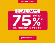 Deal Days mit bis zu 75% Rabatt auf ausgew&auml;hlte Toys, Dessous & mehr im Orion Erotik Shop