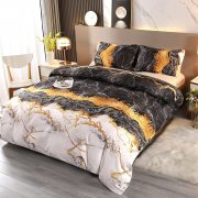 DECMAY Bettbezug Set 200X200 Marmor Design Dreiteilig