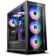 Deepcool Matrexx 70 3F Tower-Geh&auml;use mit RGB Ventilatoren, modulares Design, geh&auml;rtetes Glas