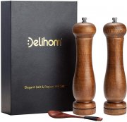 Delihom Salz und Pfefferm&uuml;hle Set aus Holz mit Keramikmahlwerk