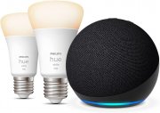 Der neue Echo Dot (5. Generation) + Philips Hue White Smart Bulb E27 Doppelpack