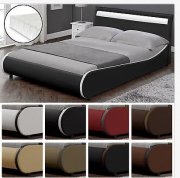 Design LED Polsterbett 140 180 x 200cm Kunst-Leder Doppel Ehe Bett