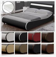 Design LED Polsterbett 140 180 x 200cm Kunst-Leder Doppel Ehe Bett