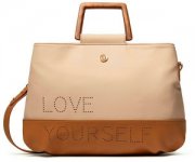 Desigual Damen Bols_rhapsody Deva Henkeltasche, Braun-Beige, 18x24x28 cm 