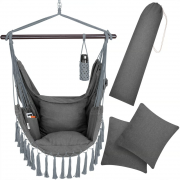 DETEX Indoor & Outdoor H&auml;ngesessel bis 150kg Belastbar mit Flaschenhalter inkl. 2 Kissen