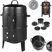 Deuba 3in1 Smoker, R&auml;uchertonne und Rundgrill