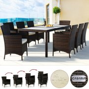 Deuba Poly Rattan 8+1 Sitzgruppe inkl. Sitzauflagen