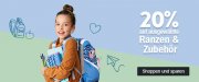 Dienstagsangebot im Galeria Kaufhof Online-Shop mit 20% Rabatt auf ausgew&auml;hlte Ranzen und Zubeh&ouml;r