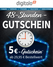 Digitalo 5 Euro Rabatt-Gutschein (MBW 29,95 Euro)