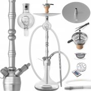 DILAW MANYAK Shisha Set Hookah 93cm Aluminium Alu + LED Licht