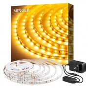 Dimmbar 5m LED Strip, 3000K Warmweiss 300 LEDs Streifen mit 12V Netzteil
