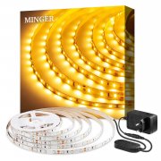 Dimmbar 5m LED Strip, 3000K Warmweiss 300 LEDs Streifen mit 12V Netzteil