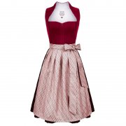 Dirndlstern Dirndl in Rot - Samt mit Plissee-Sch&uuml;rze (Gr. 46)
