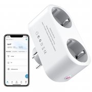 DJHH 2-in-1 Smart WLAN Steckdose mit Alexa und Google Sprachsteuerung und Stromverbrauchmessung