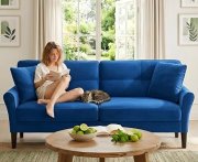 Domusensus 3-Sitzer Sofa (175cm) in K&ouml;nigsblau f&uuml;r nur 106,58&euro;