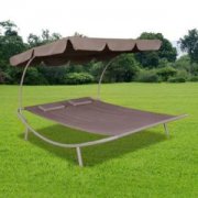 Doppel-Gartenliege (200x200; f&uuml;r 2 Personen a 100 KG) mit Sonnendach nur 59,99&euro; inkl. Versand