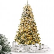 DOUBLEBLUE 225cm k&uuml;nstlicher wei&szlig;er Weihnachtsbaum mit Beleuchtung