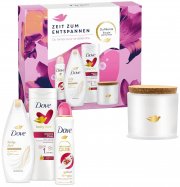 Dove Geschenkset - Zeit zum Entspannen mit Duschgel, Deospray, Body Lotion mit Dufterze