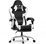 Dowinx Ergonomic Gaming Stuhl mit Fu&szlig;st&uuml;tze und Massage Lendenst&uuml;tze