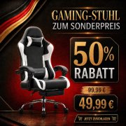 Dowinx Gaming Stuhl mit Fu&szlig;st&uuml;tze f&uuml;r 49,99&euro; (statt 99,99&euro;)