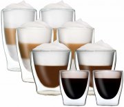 DUOS 8er-Set DoppelwandigeLatte Macchiato Gl&auml;ser Set 2x4 Gr&ouml;&szlig;en