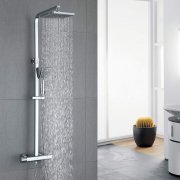 Duschsystem mit Thermostat Regendusche eckig 