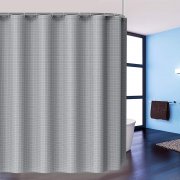 Duschvorhang Wasserdicht Anti-Schimmel mit 12 Duschvorhangringe aus Polyester, 180 x 180 cm