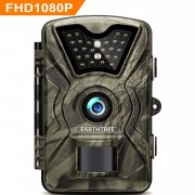 EARTHTREE Wildkamera, 12MP 1080P Full HD Jagdkamera Low Glow Infrarot 20m Nachtsicht