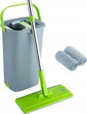 EasyGleam Set Wischmopp & Eimer inkl. 2 Mikrofaser Mops