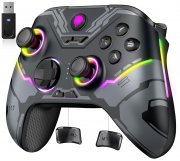EasySMX X15 Wireless Bluetooth Controller mit 7 RGB Licht f&uuml;r PC, Switch, Handy und Tablet
