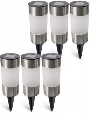 Eaxus 6er Set Big Tube LED Solarlampen Gartenleuchten