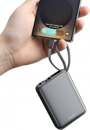 Eazpower 45W 20,000mAh Powerbank mit Schnellladefunktion und integrierten USB-C Kabel
