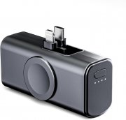 Eazpower Mini Powerbank 5,000mAh, Integrierter Faltbarer USB-C und Lightning Stecker