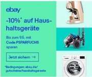 eBay: 10 % Extra-Rabatt auf ausgew&auml;hlte Haushaltsger&auml;te dank Rabattcode