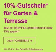 eBay: 10%-Gutschein f&uuml;r Garten & Terrasse