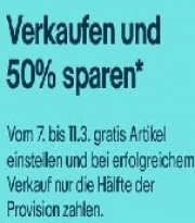 ebay - 50% Verkaufsprovision sparen