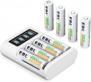 EBL LCD Akkuladeger&auml;t mit 8 AA 2800mAh Akkus