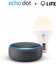 Echo Dot (3. Gen.) Intelligenter Lautsprecher mit Alexa + LIFX White Wi-Fi Smart LED Lampe E27