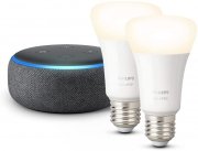 Echo Dot (3. Gen.) + Philips Hue White-Lampe Doppelpack (E27)