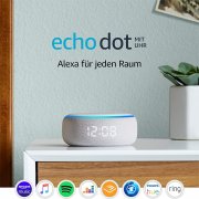 Echo Dot (3. Gen.) &ndash; smarter Lautsprecher mit Uhr und Alexa, Sandstein Stoff f&uuml;r 34,11&euro;