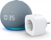 Echo Dot (4. Generation) mit Uhr + Meross Smart Plug WLAN-Steckdose mit Alexa
