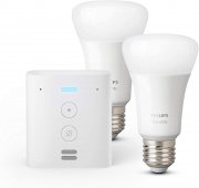 Echo Flex + Philips Hue White LED-Lampe Doppelpack E27
