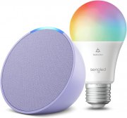 Echo Pop smarter Bluetooth Lautsprecher mit Alexa + Sengled LED-Smart-Gl&uuml;hbirne E27 mit Alexa