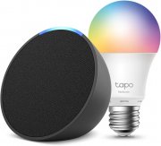 Echo Pop WLAN- und Bluetooth-Lautsprecher mit Alexa + TP-Link Tapo L530E E27 LED Lampe