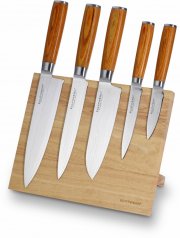 Echtwerk Damastmesser Set 6-teilig mit Magnet Messerblock f&uuml;r 94,94 Euro