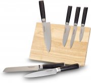 Echtwerk Damastmesser Set 7-teilig inkl. Magnet-Messerblock aus Holz