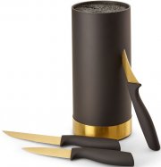 Echtwerk K&uuml;chenmesser Block Set 4-teilig gold edition