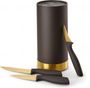 Echtwerk Messerblock Gold-Edition mit Universalmesser, Sch&auml;lmesser und Gem&uuml;semesser