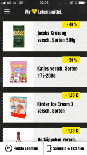 EDEKA Genuss+ App 40% auf Jacobs Kr&ouml;nung / 50% auf Katjes
