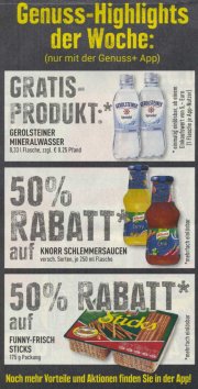 Edeka Genuss+ App - 50% auf Schauma Shampoo, Knorr Schlemmerso&szlig;en und Give away gratis!